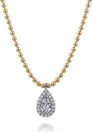 Gabriel & Co. 14k Gold Diamond Teardrop Pendant Necklace