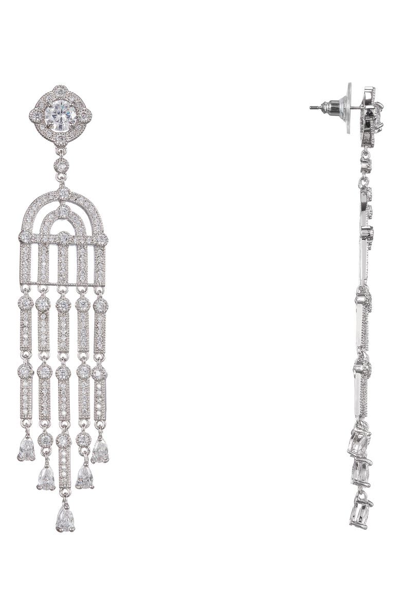 Nina Pavé Linear Chandelier Earrings, Main, color,