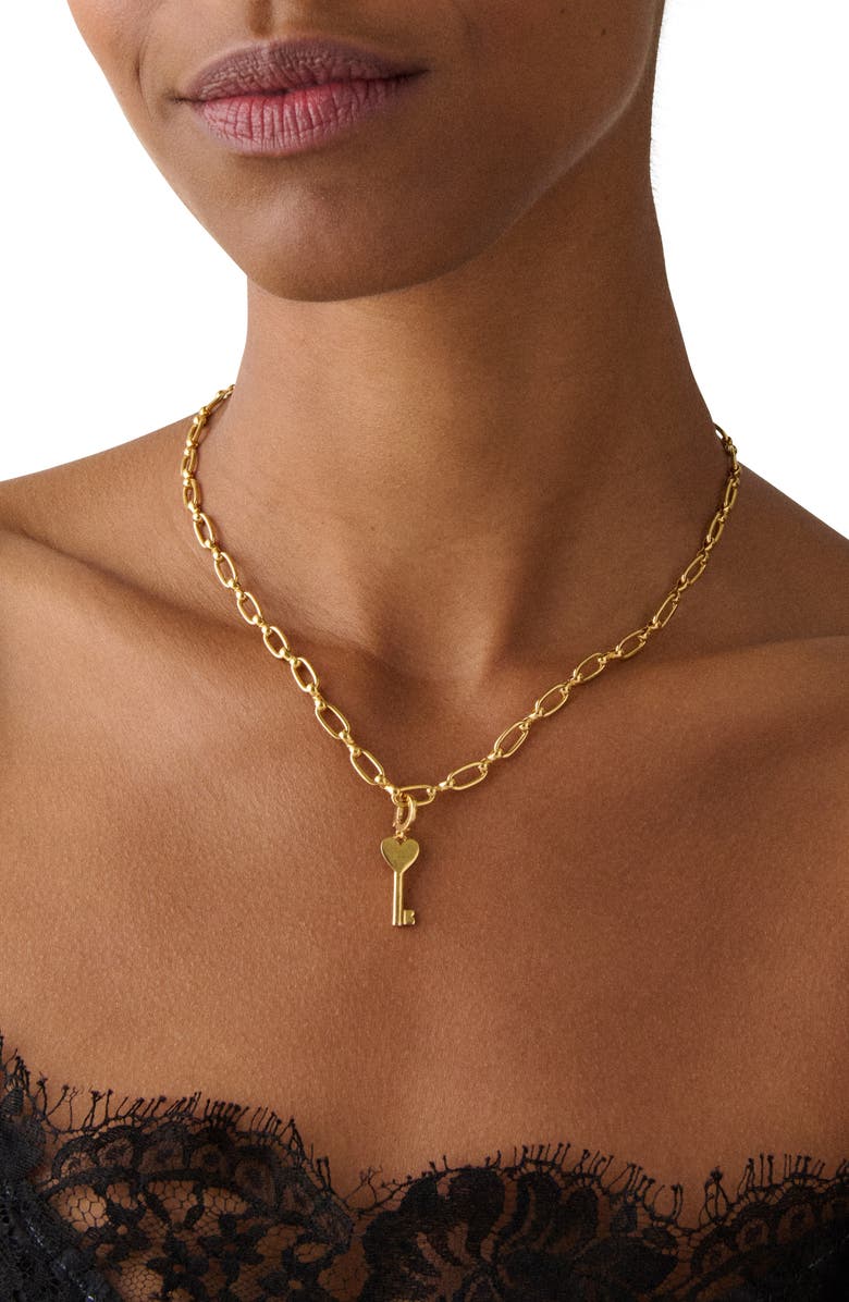 Kate Spade New York key charm, Alternate, color, Gold