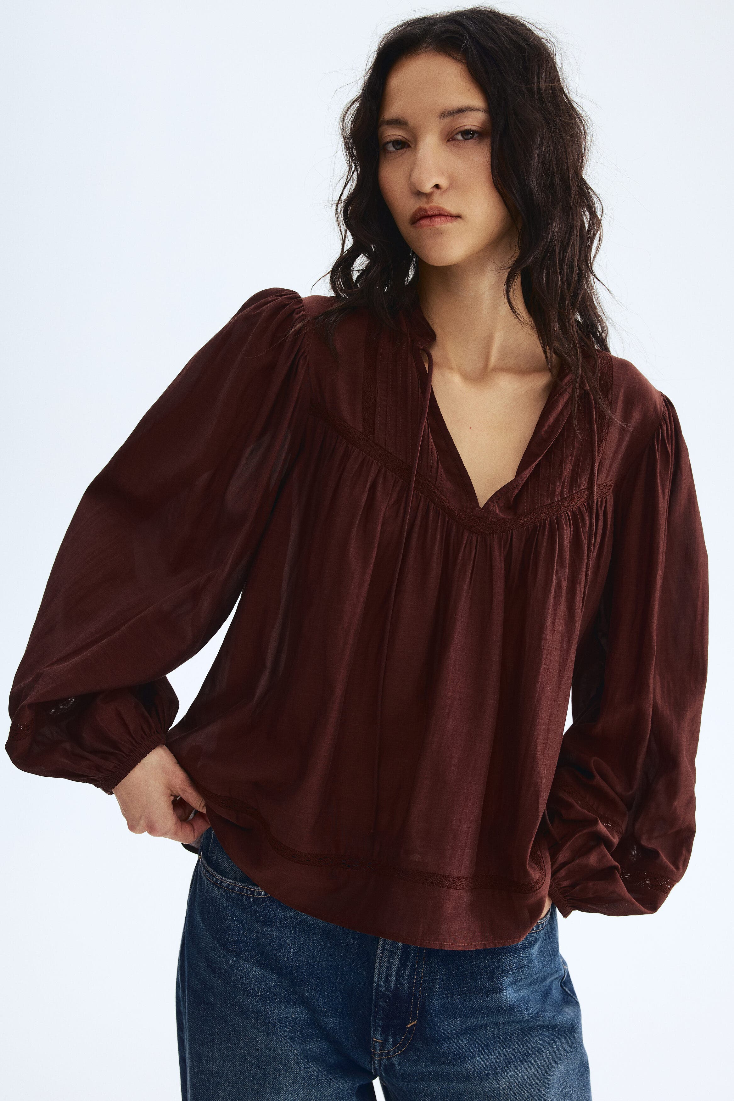 Lace-inset Viscose-blend Blouse - image 2