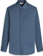 Bugatchi Julian Shaped Fit Shell Print Stretch Cotton Button-Up Shirt