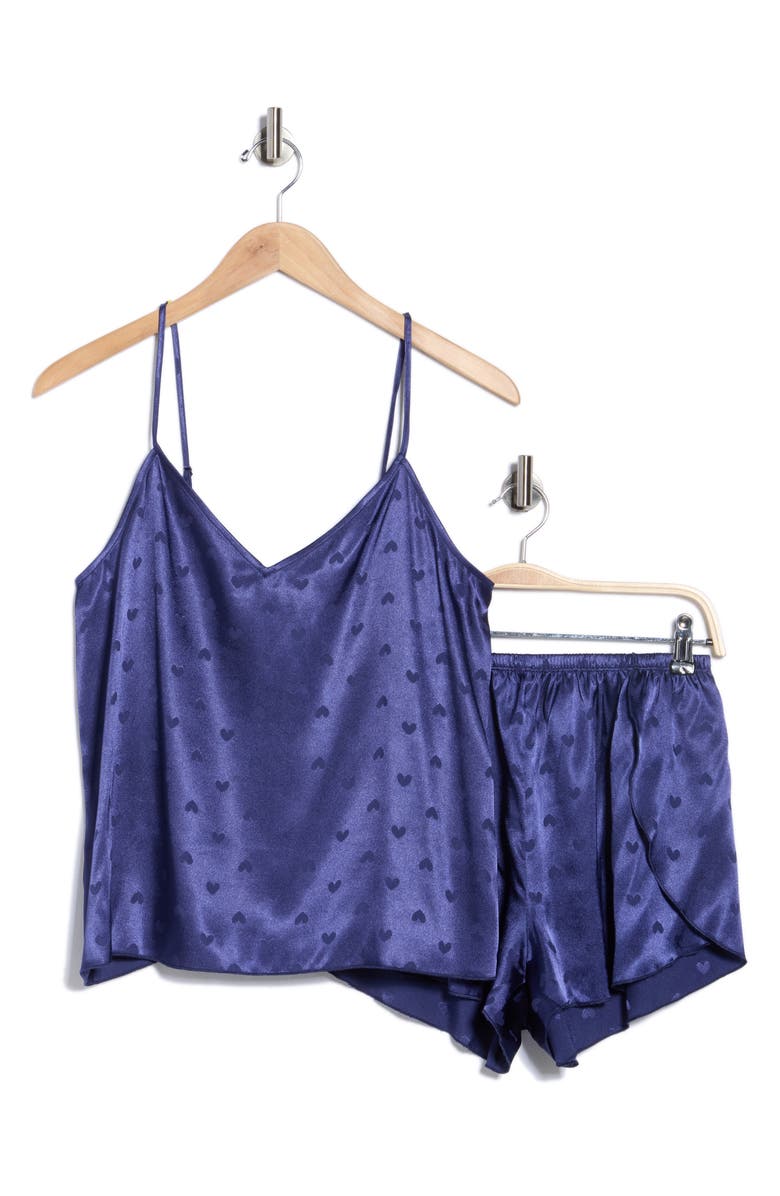 Splendid Satin Cami Short Pajamas, Alternate, color, Deep Cobalt