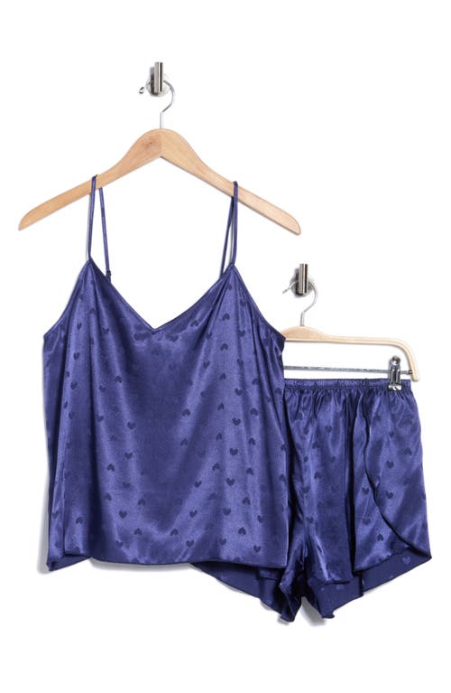Splendid Satin Cami Short Pajamas In Blue