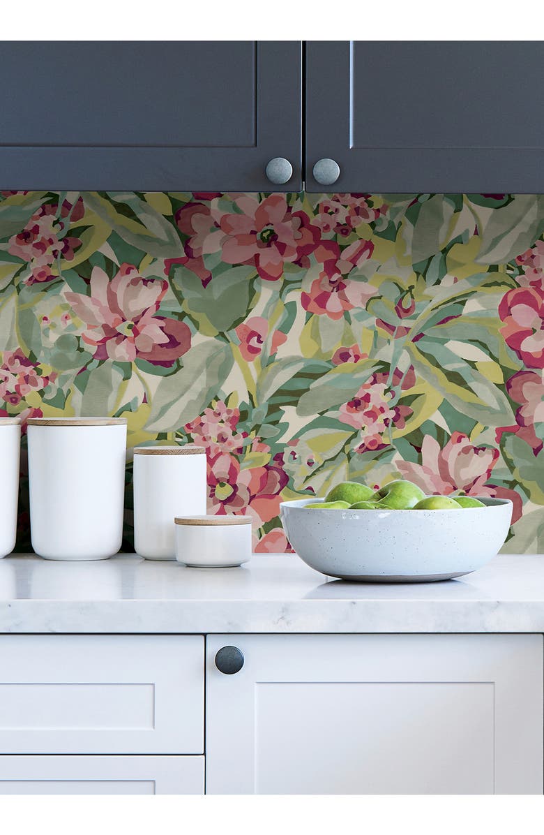 Wallpops Belles Fleurs Peel & Stick Wallpaper, Alternate, color, Pink