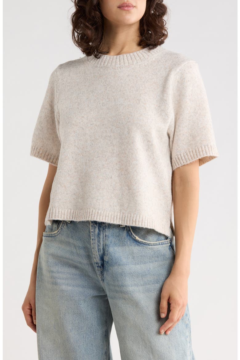 Sarah Short Sleeve Knit Sweater, Main, color, GREY A/ S