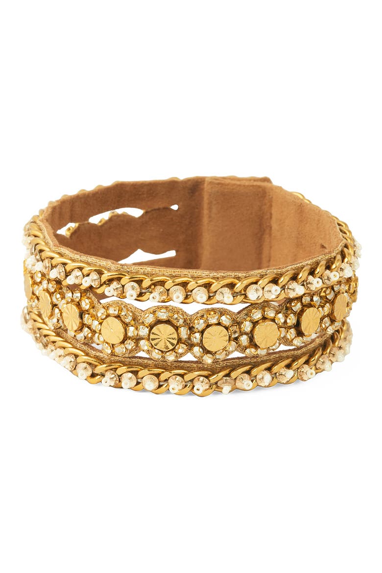 Elowen Rhinestone Bracelet, Main, color, GOLD