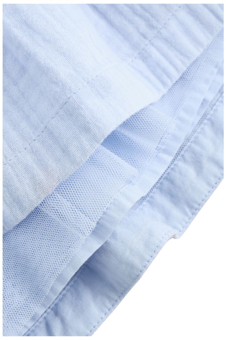Embroidered Long Sleeve Cotton Gauze Dress, Alternate, color, BLUE