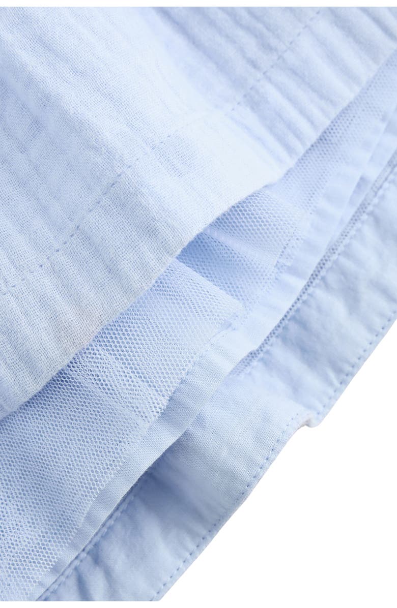 NEXT Embroidered Long Sleeve Cotton Gauze Dress, Alternate, color, Blue