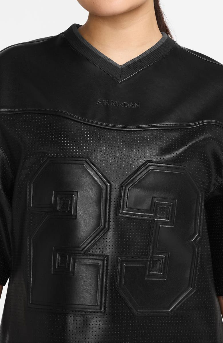 Jordan Faux Leather T-Shirt Dress, Alternate, color, Black