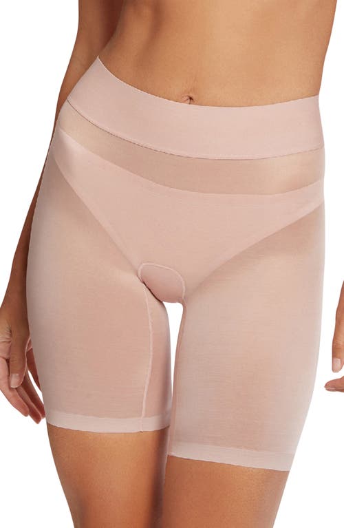 Wolford Cotton Contour Control Shaping Shorts In Pink