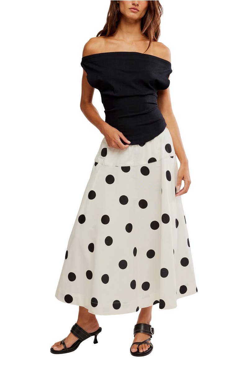 Free People Betty Drop Waist Maxi Skirt, Alternate, color, Clean Ivory Combo