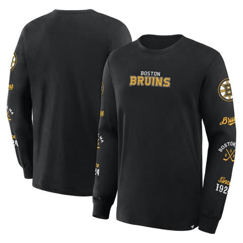 Men's Fanatics Black Boston Bruins Boxed In Legacy Long Sleeve T-Shirt
