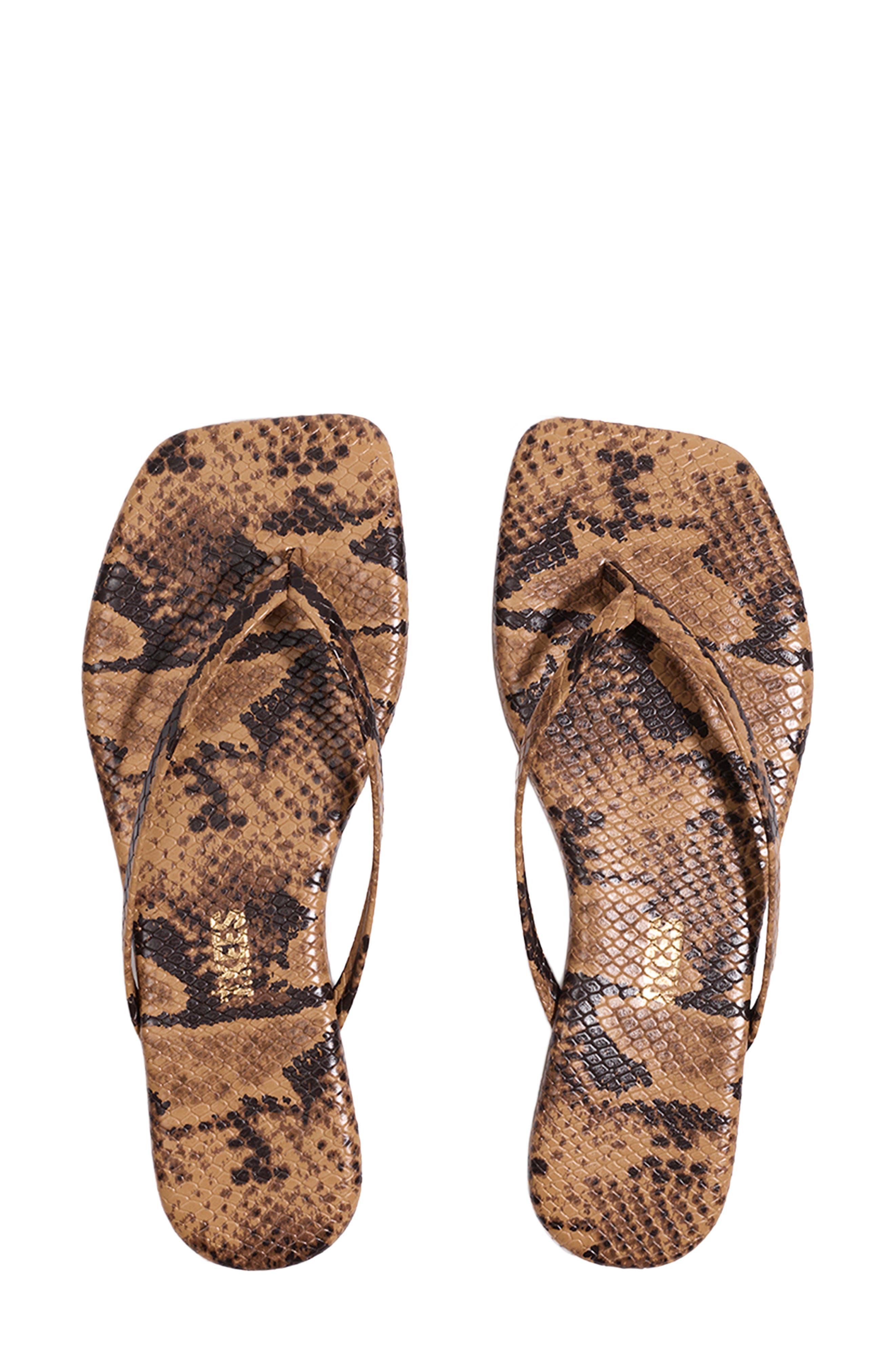 TKEES Square Toe Flip Flop, Alternate, color, Coco Snake