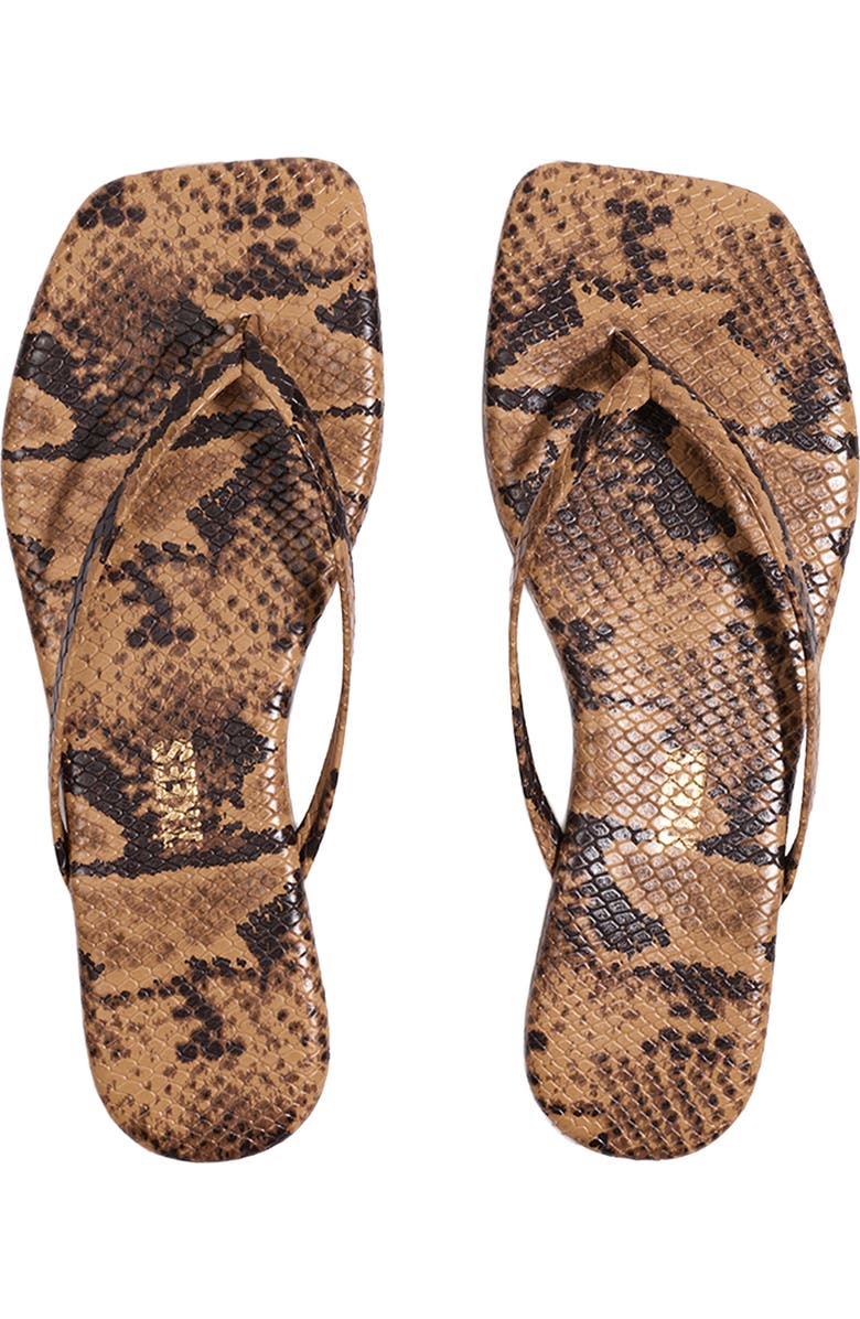 TKEES Square Toe Flip Flop, Alternate, color, Coco Snake