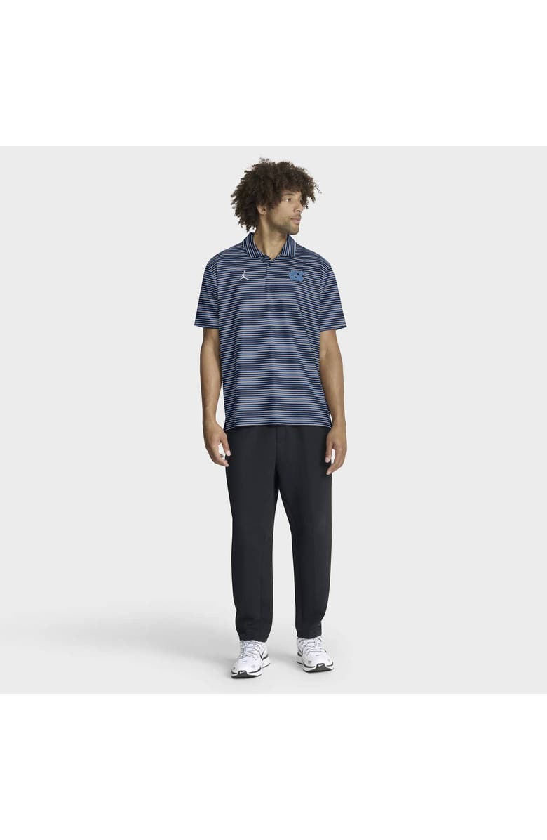 Jordan Brand Men
s Jordan Brand Carolina Blue North Carolina Tar Heels 2025 Coaches Premium Tour Stripe Dri-FIT Polo, Alternate, color, Light Blue