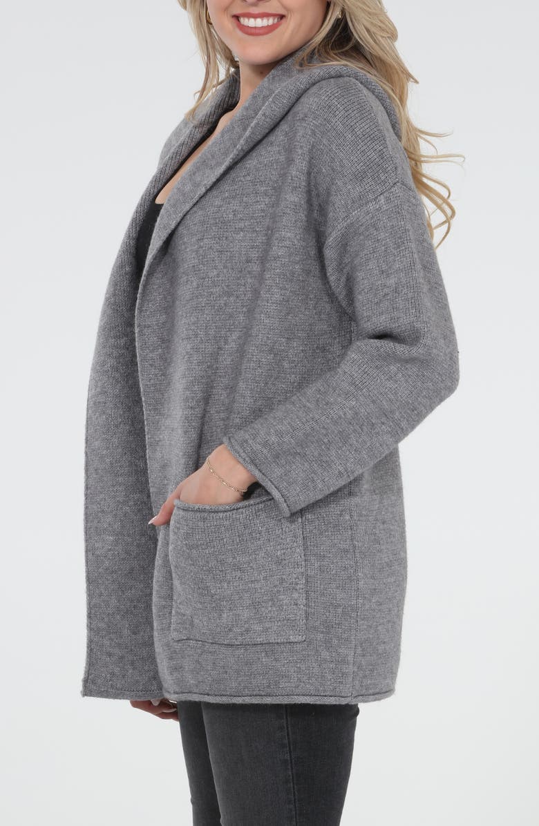 RAIN AND ROSE Hooded Coatigan, Alternate, color, Grey