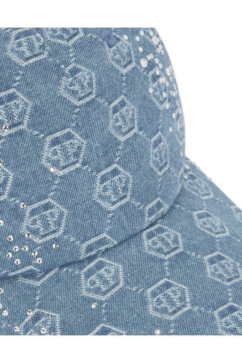 Denim Baseball Cap Monogram Strass Unisex, Alternate, color, lightblue