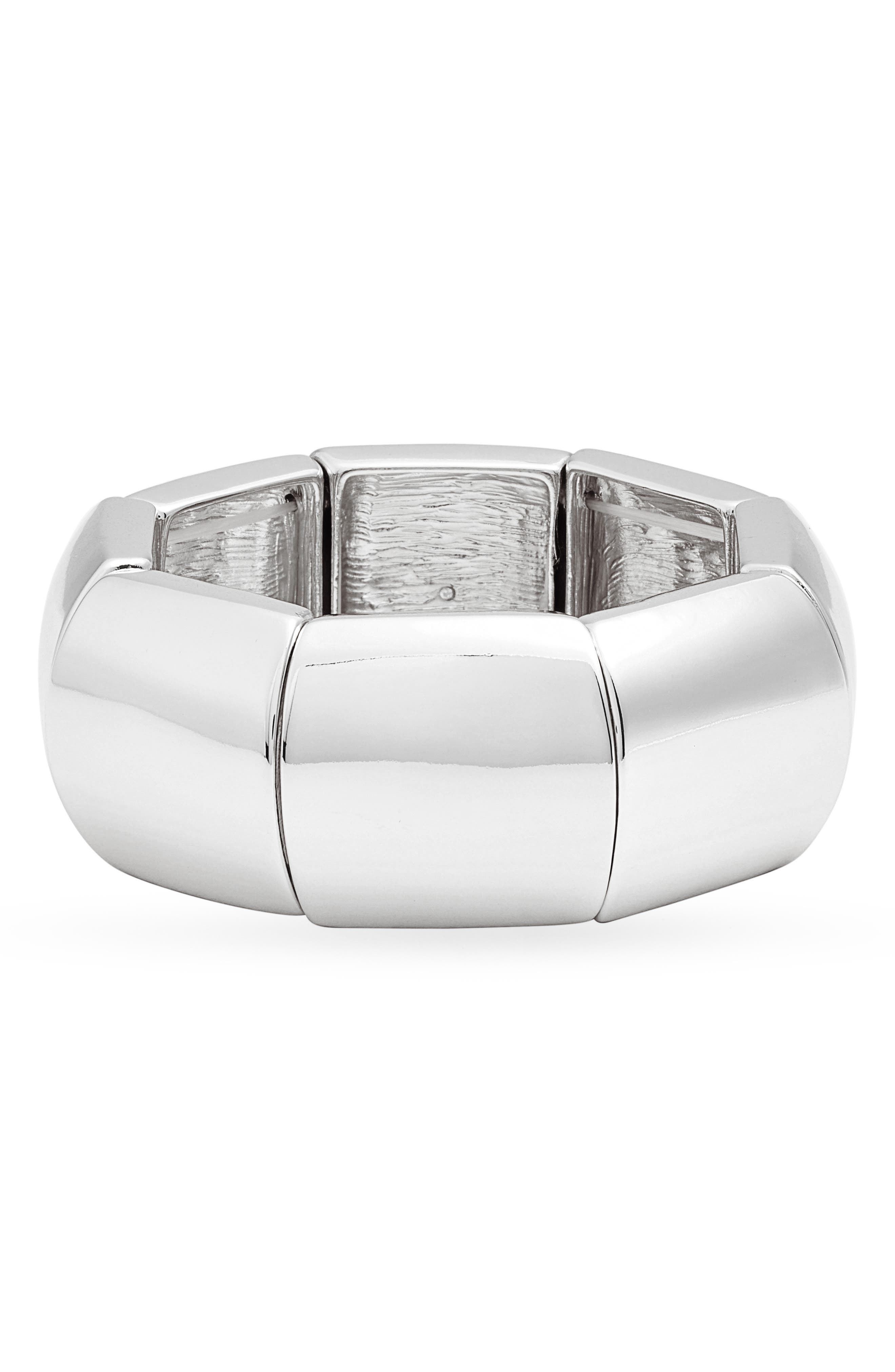 Open Edit Polished Square Stretch Bracelet