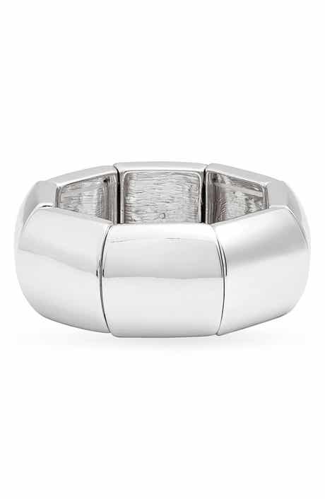 Open Edit Polished Square Stretch Bracelet