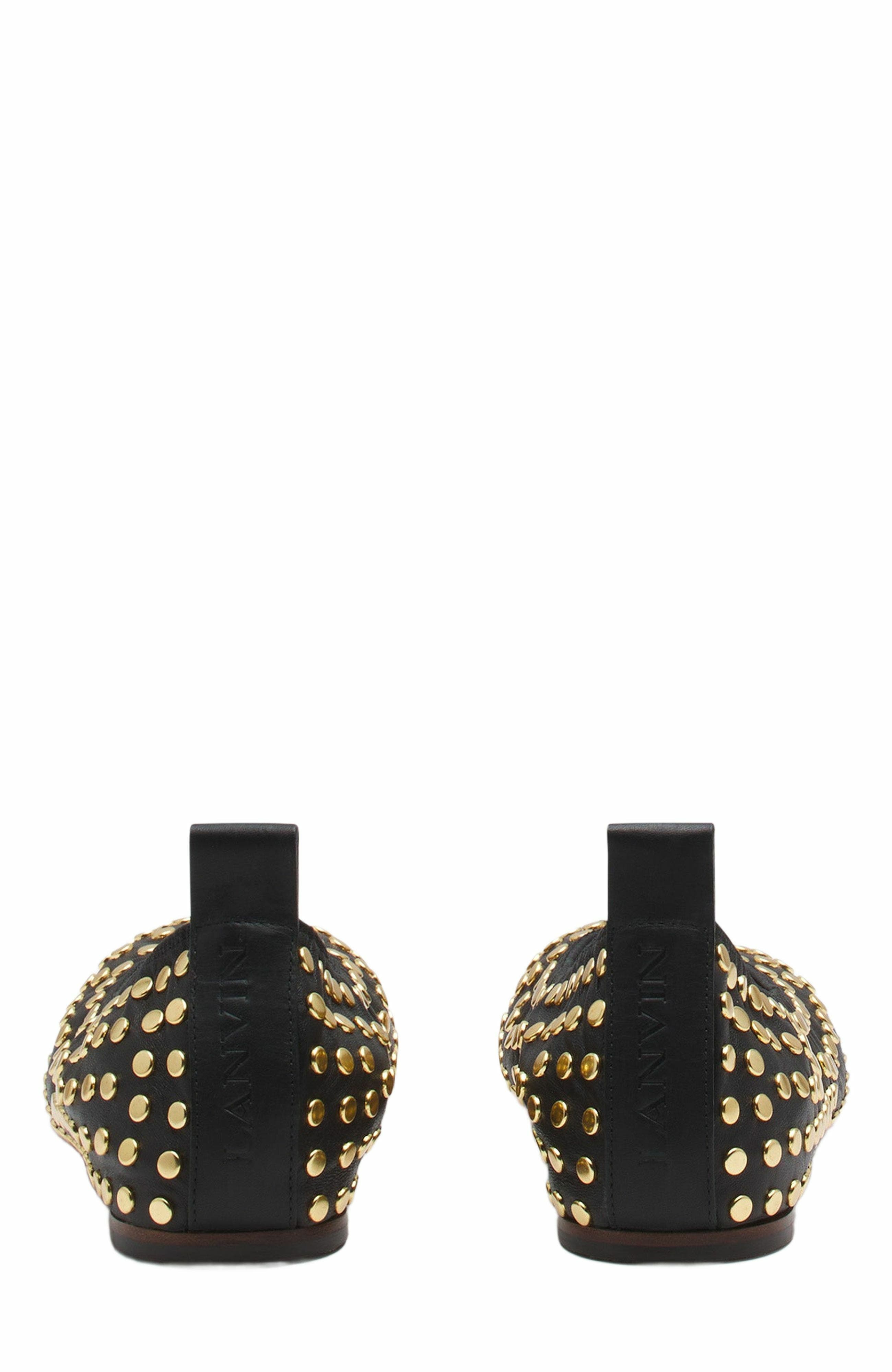 Lanvin The Leather Ballerina Flat With Studs, Alternate, color, 