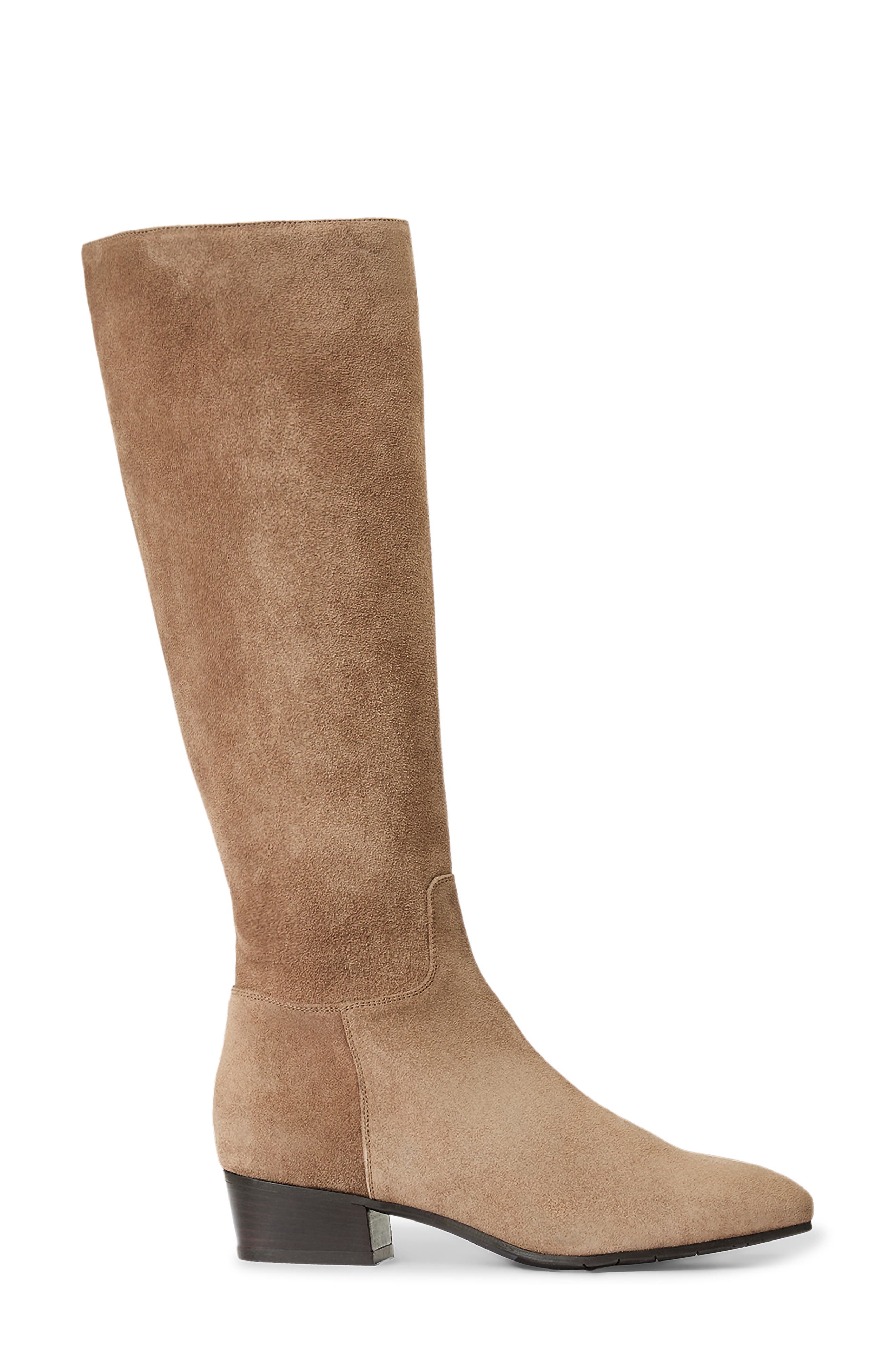 Fuoco Leather Knee High Boot, Alternate, color, AMARETTO SUEDE