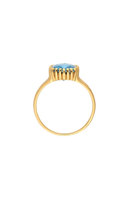 Ys Gems Swiss Blue Topaz Ring In Blue