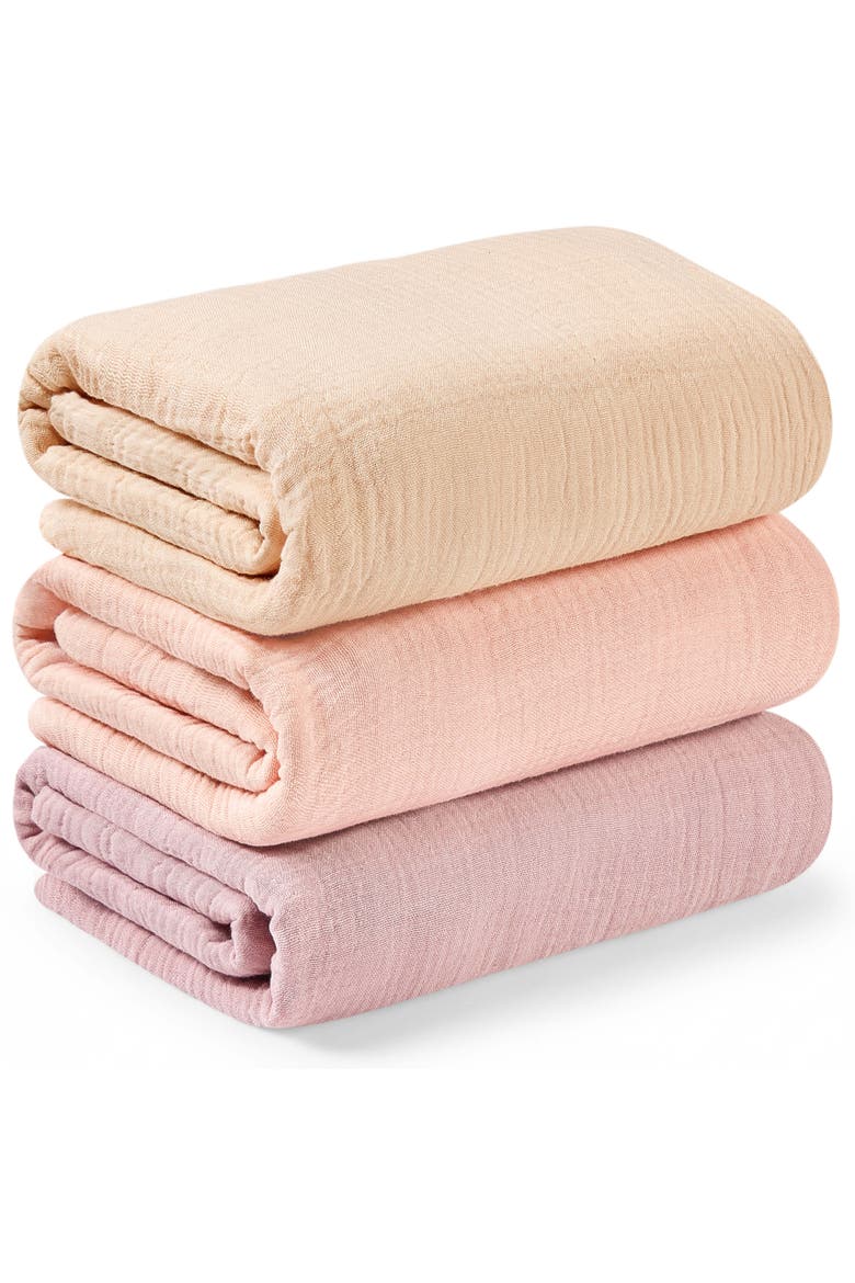 3-Pack Lyra Muslin Swaddle Blankets, Main, color, Angelic