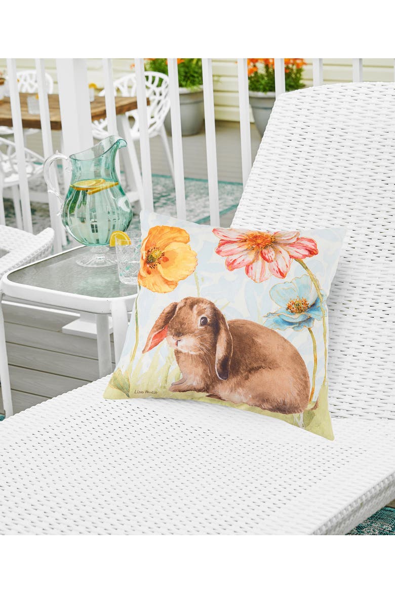 Floppy Ear Easter Bunny Indoor/Outdoor Accent Throw Pillow 18" x 18", Alternate, color, Green