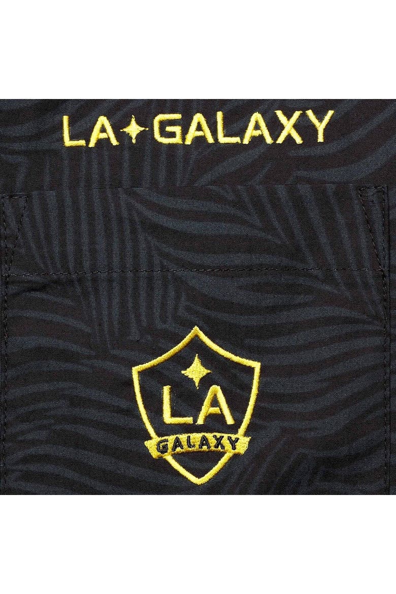 Men's The Wild Collective Black LA Galaxy Abstract Palm Button-Up Shirts, Alternate, color, Black