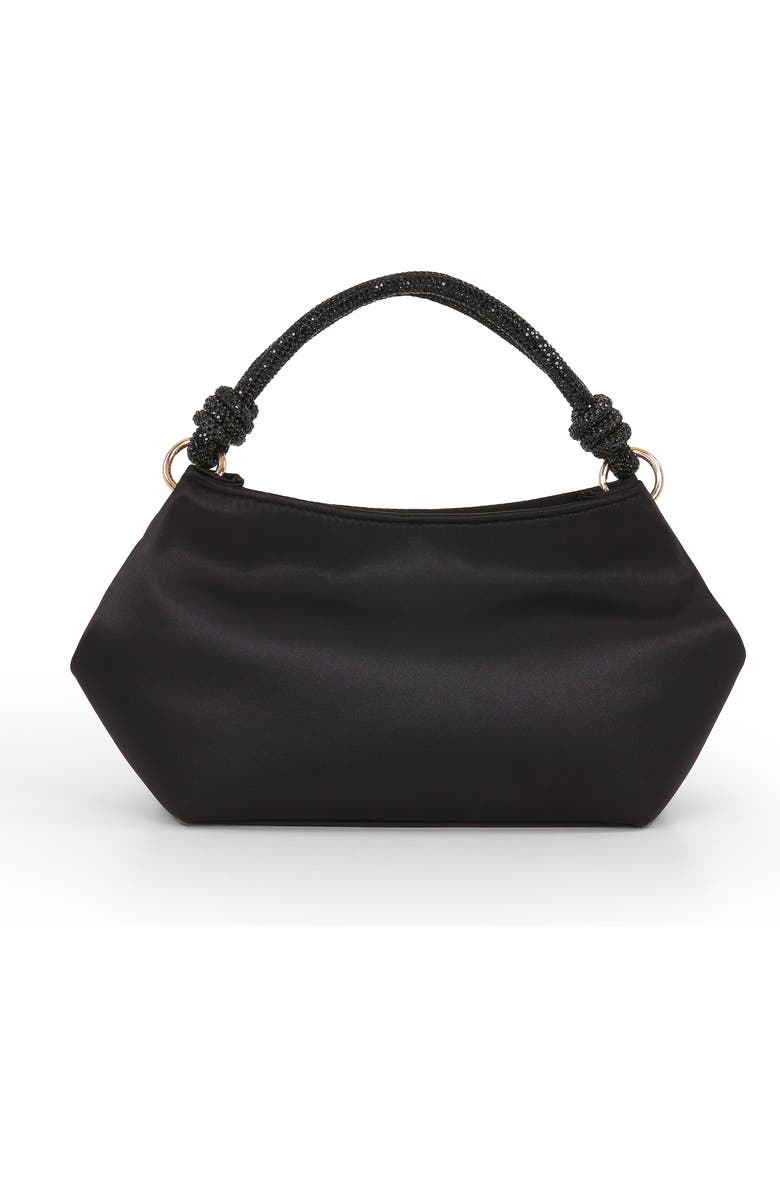 Jewel Badgley Mischka Noelle Crystal Handle Satin Pouch, Main, color,