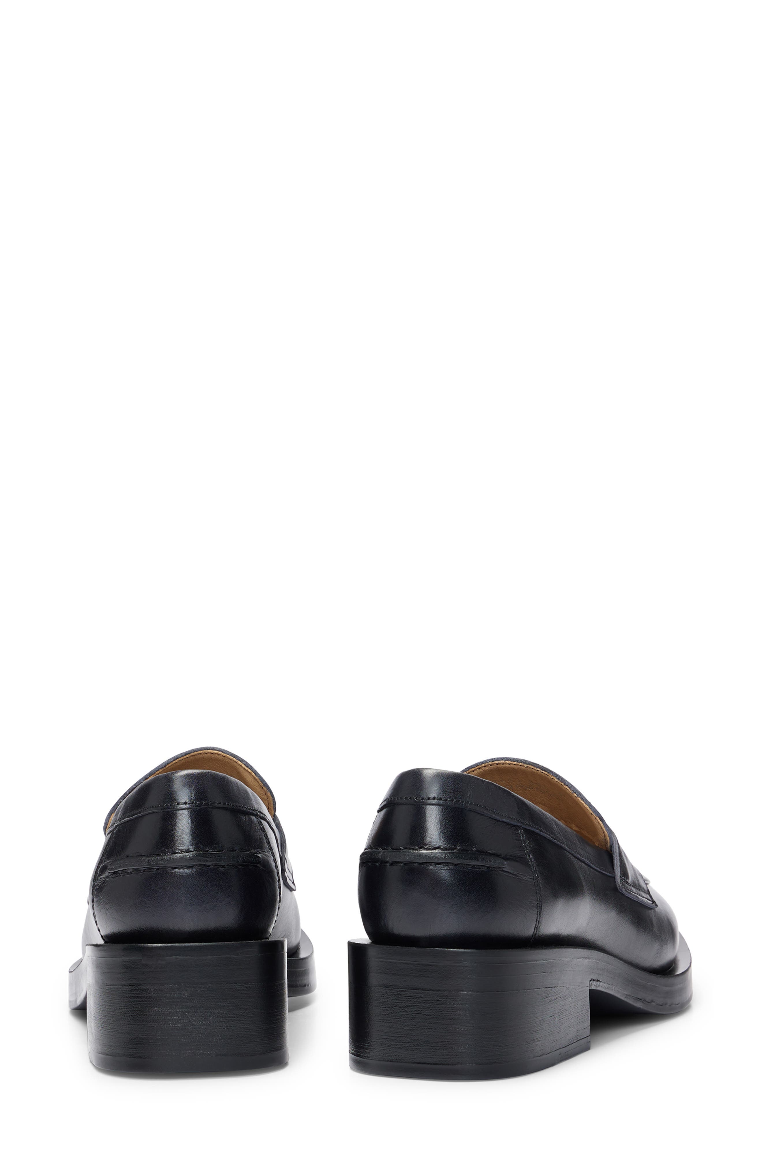 BOSS Iryna Leather Penny Loafer, Alternate, color, Black