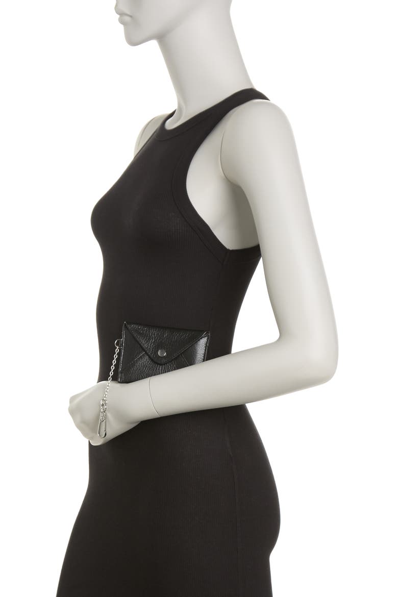 Ashley Leather Pouch, Alternate, color, BLACK W/ SILVER