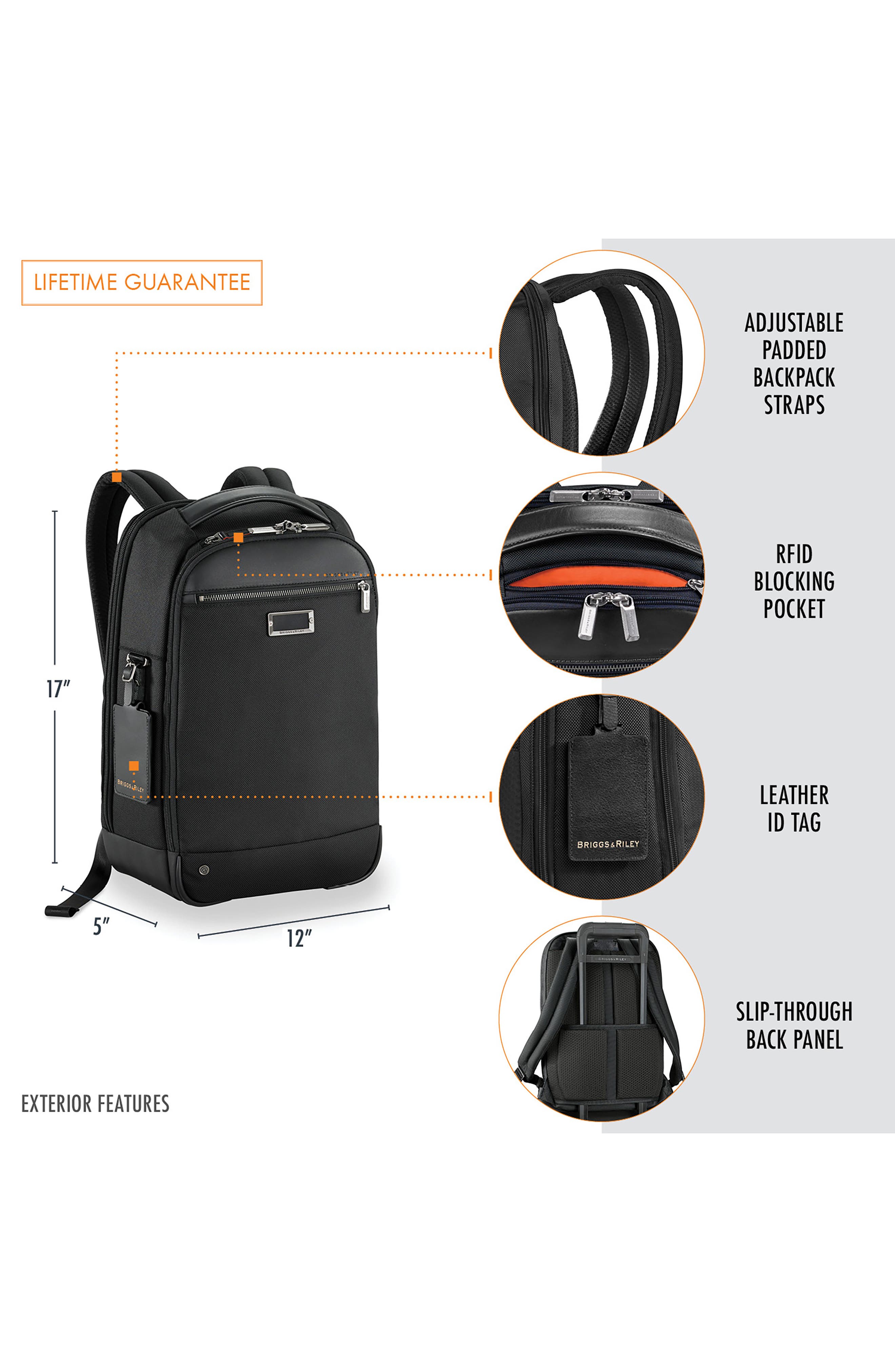 Briggs & Riley @work Medium Slim Backpack, Alternate, color, 