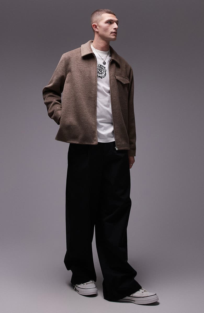 Topman Textured Zip Shacket, Alternate, color, 