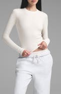 SKIMS Stretch Cotton Rib Long Sleeve T-Shirt
