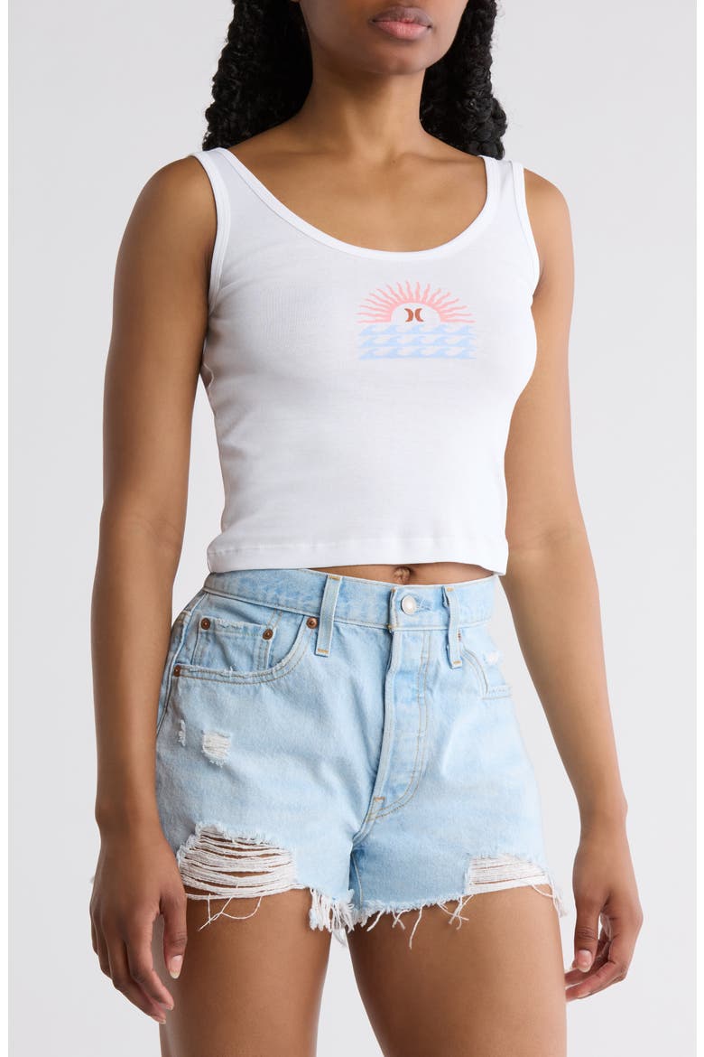 Leisure Scoop Neck Crop Tank, Main, color, WHITE