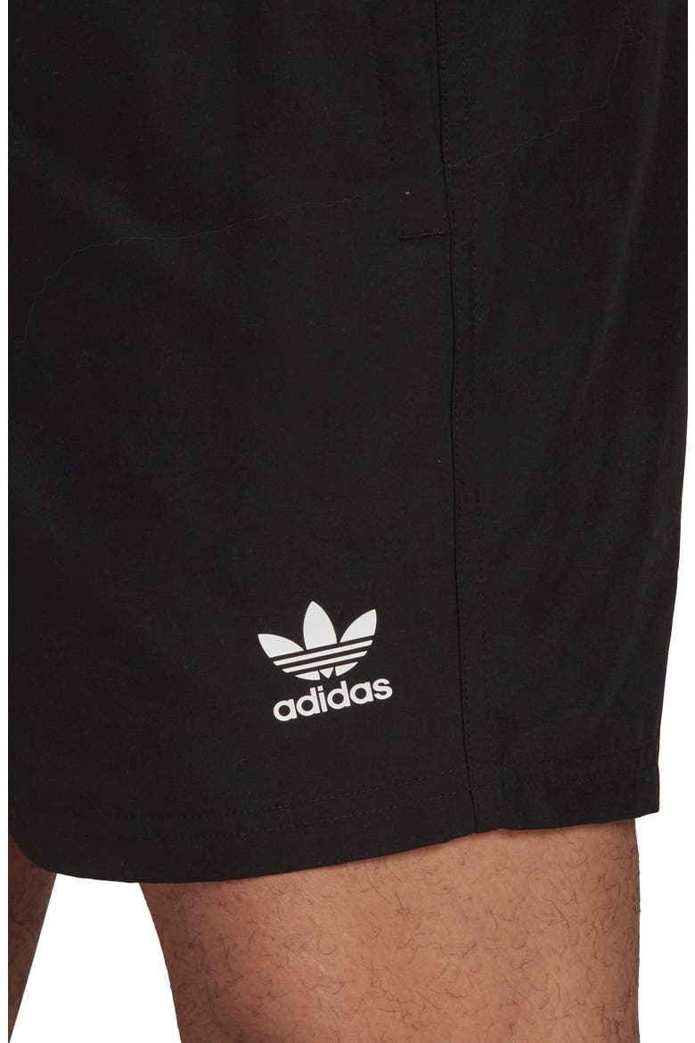 Trefoil Swim Trunks, Alternate, color, BLACK
