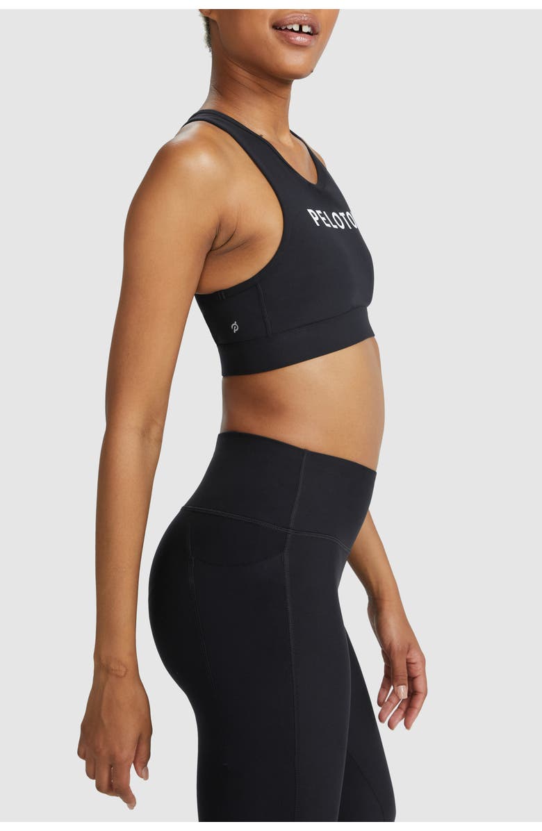 Peloton Cadent High Neck Racerback Bra, Alternate, color, Black