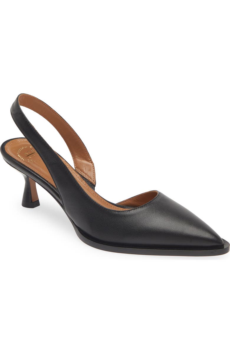 ATP ATELIER Desana Slingback Pointed Toe Half d'Orsay Pump, Main, color, Black