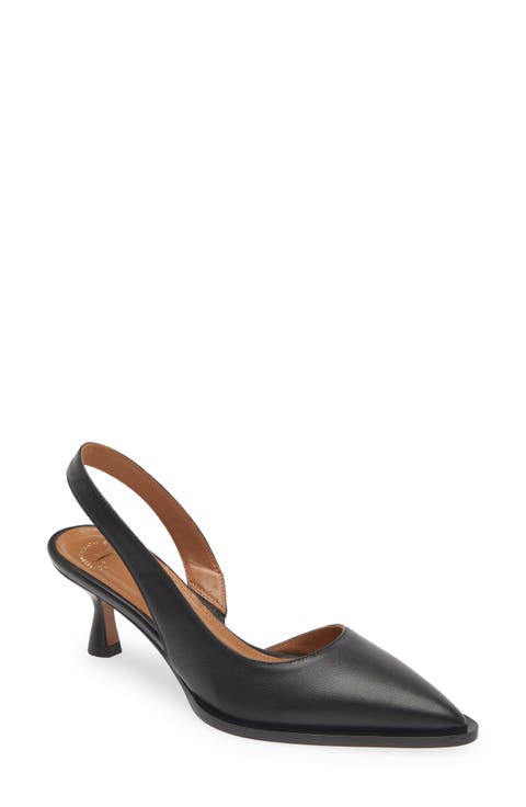 Desana Slingback Pointed Toe Half d'Orsay Pump (Women)