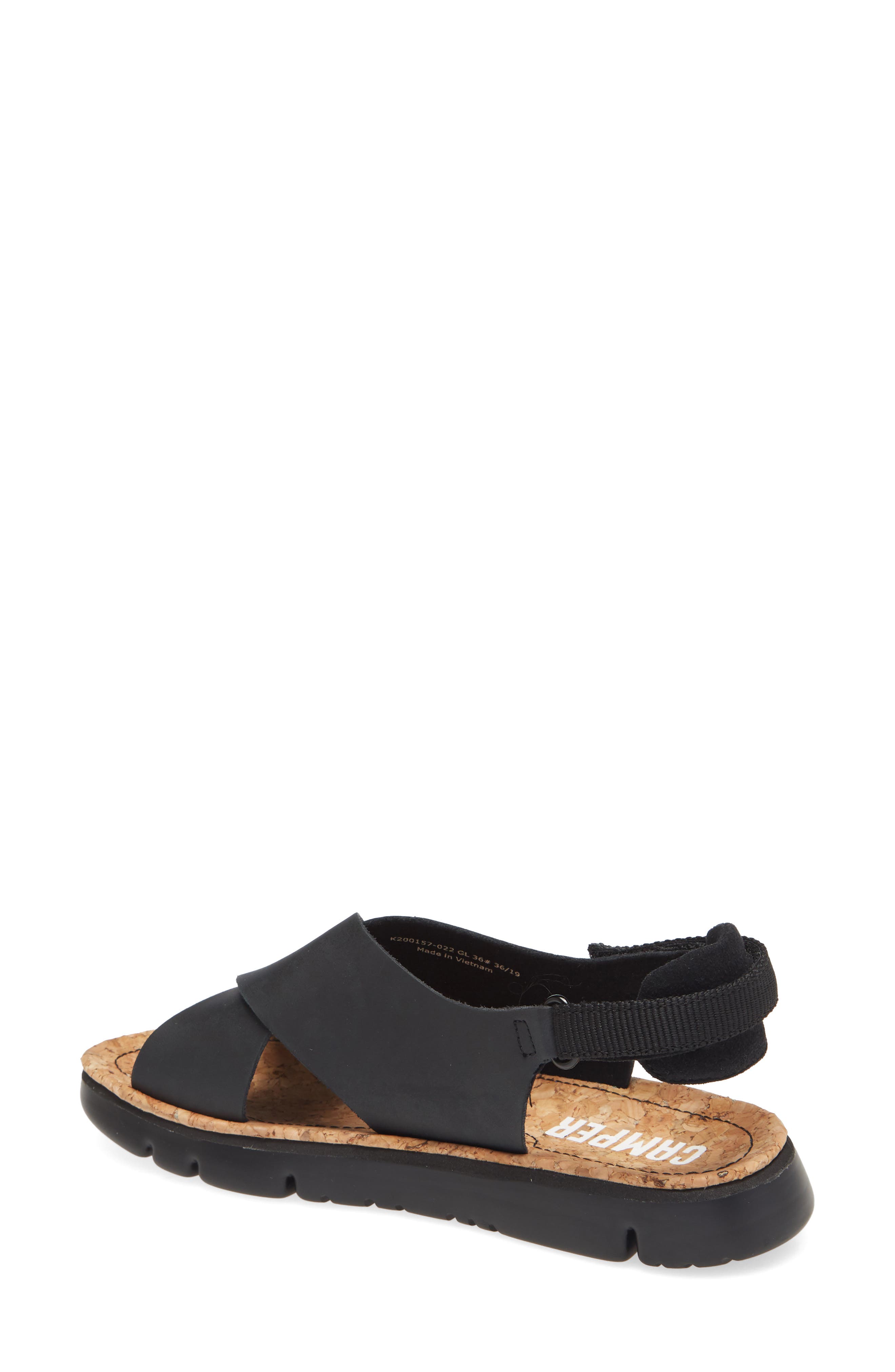 Camper Oruga Slingback Sandal, Alternate, color, Black/ Beige Leather