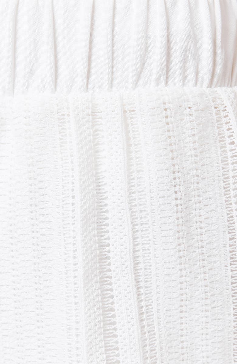 AllSaints Giana Open Stitch Cotton Blend Shorts, Alternate, color, Tofu White