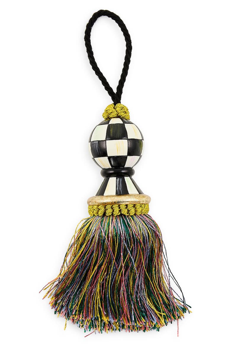 Courtly Check Tassel, Alternate, color, BLACK