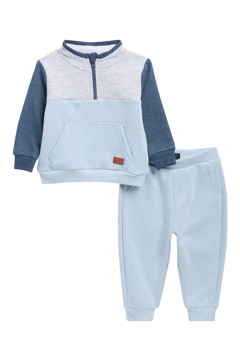Colorblock Sweatshirt & Joggers Set, Main, color, LIGHT BLUE