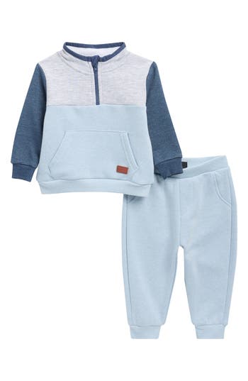 7 For All Mankind Colorblock Sweatshirt & Joggers Set In Blue