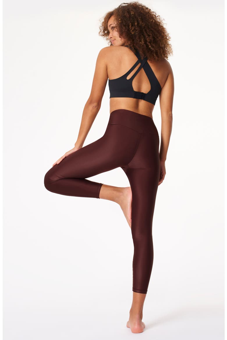 High Shine High Waist 7/8 Leggings, Alternate, color, BLACK CHERRY