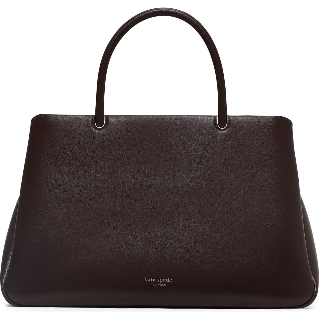 Kate Spade New York Large Grace Fine Grain Leather Satchel In Brown