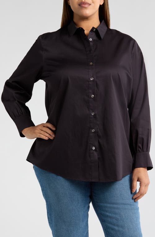 Harshman Franklin Cotton Button-up Shirt In Black
