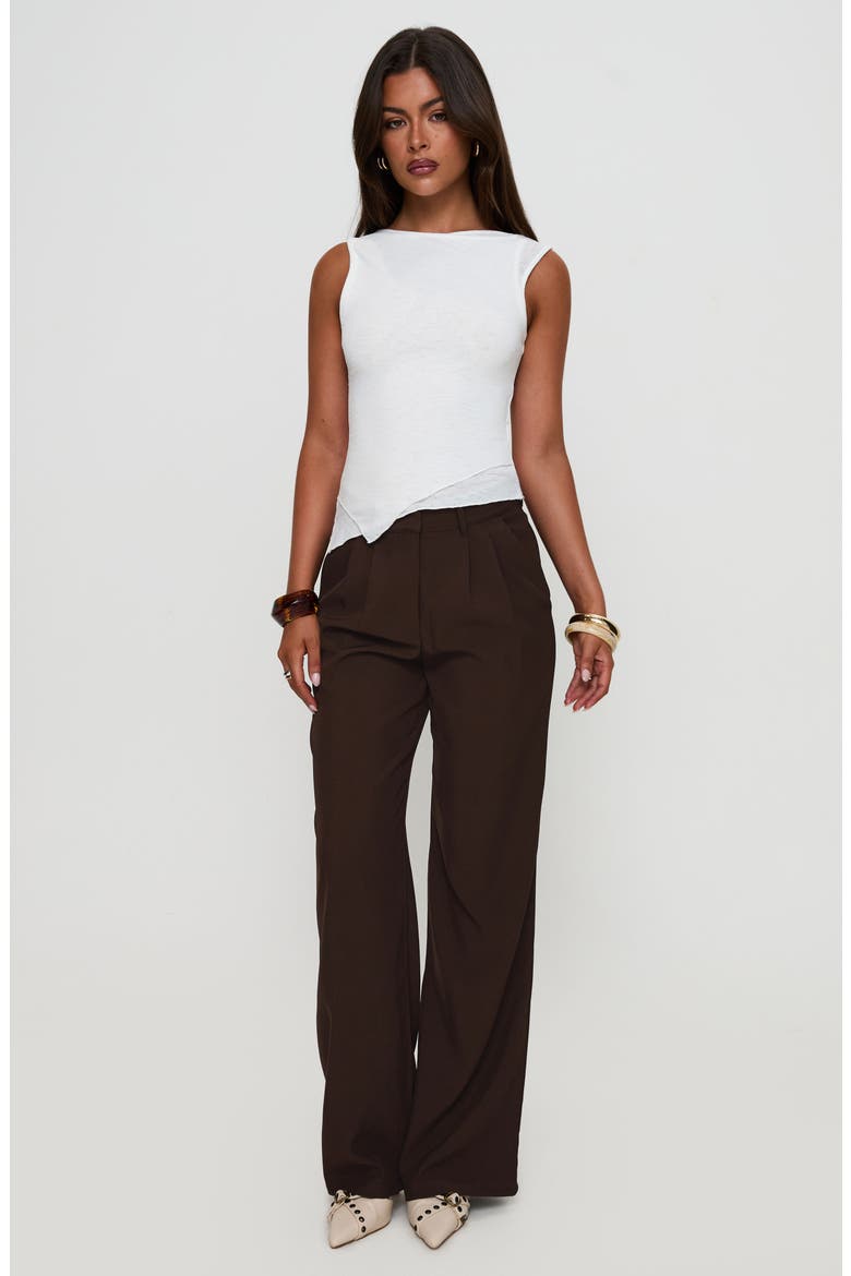 Ambient Pleat Front Wide Leg Pants, Alternate, color, CHOCOLATE