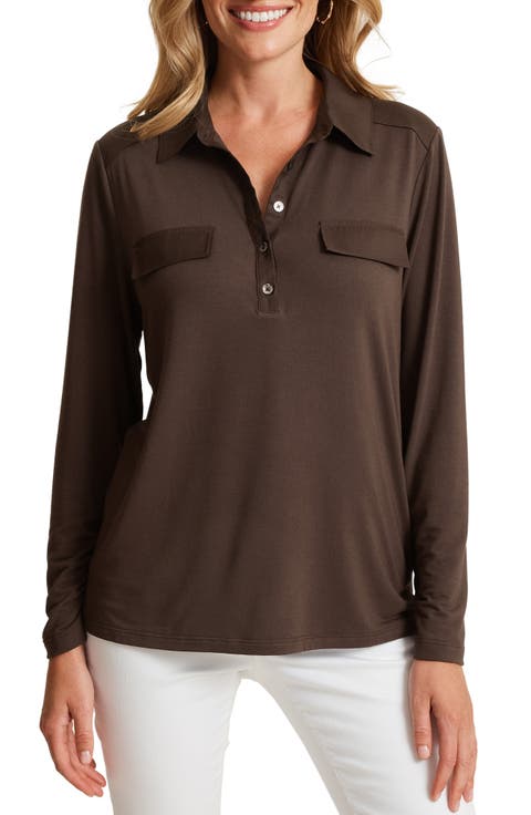 Kauai Woven Trim Henley Shirt